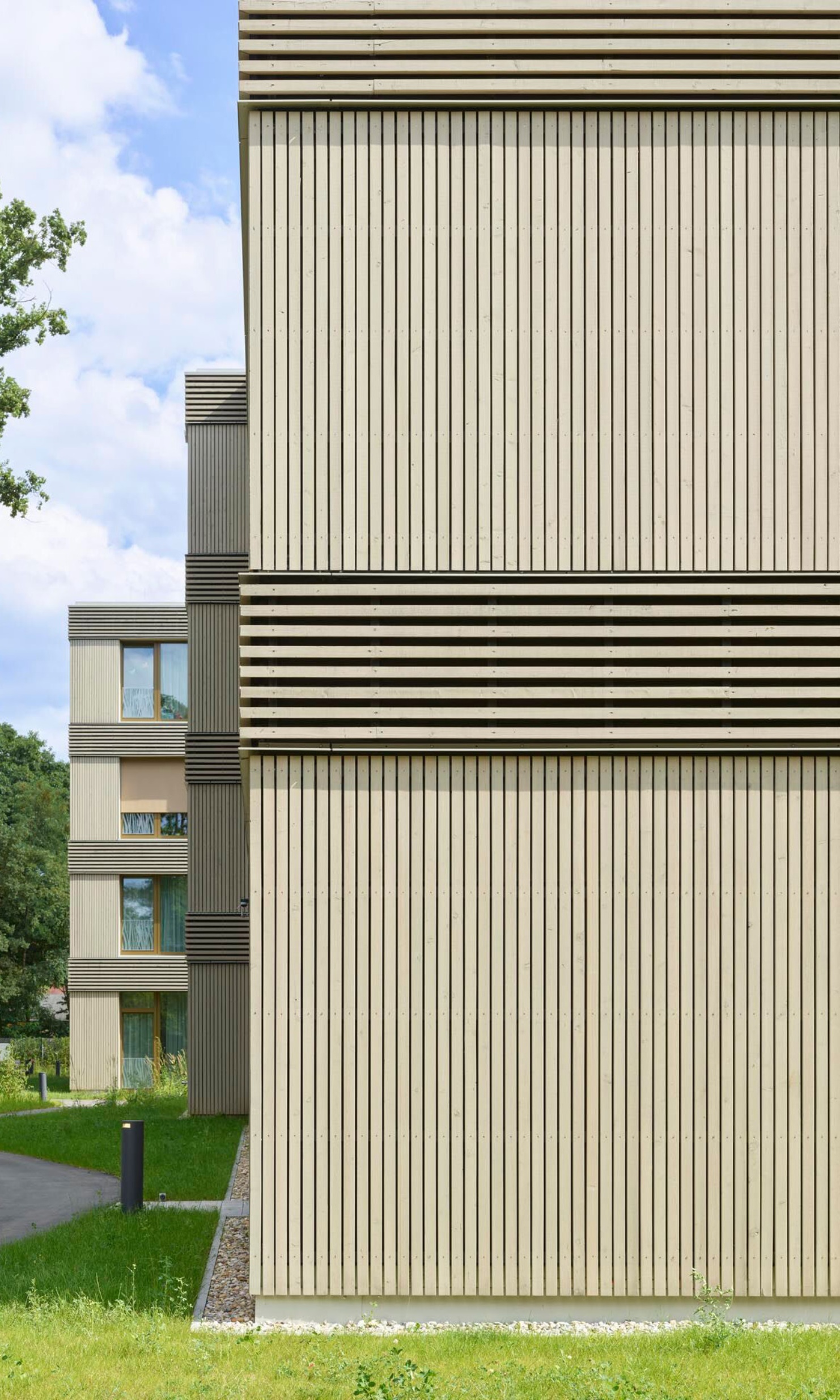 Detailansicht der Fassade des August-Meier-Hauses