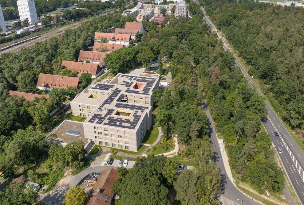 Vogelpersprektive des August-Meier-Hauses in Nürnberg